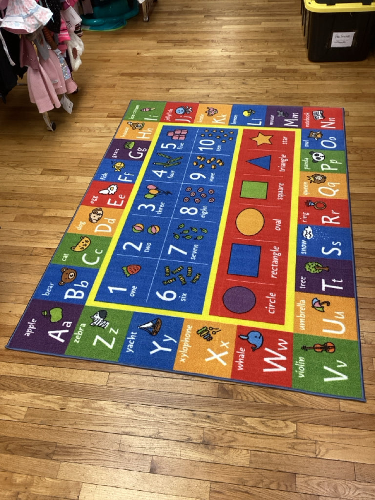 KIDS ABC NUMBERS SHAPES CLASSROOM PLAYROOM RUG