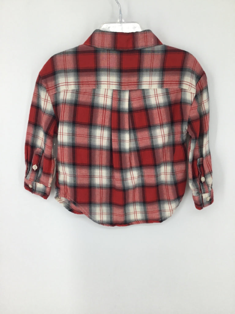 Baby Gap Child Size 2 Red Plaid Shirt - boys