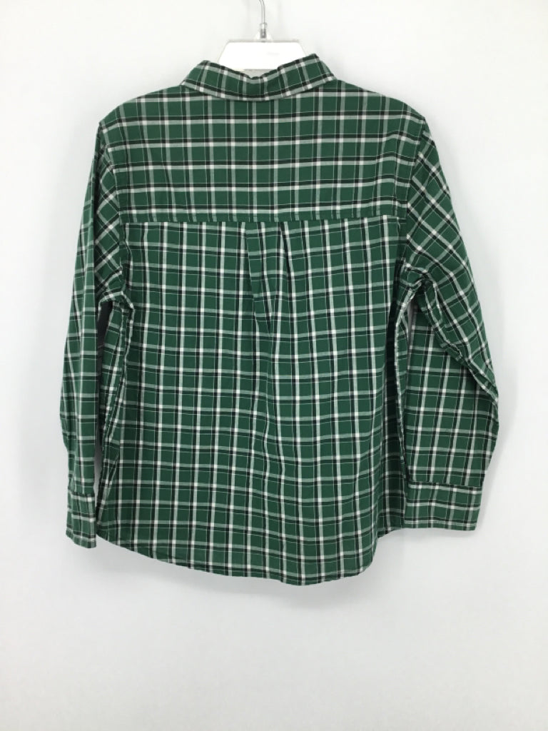 Old Navy Child Size 5 Green Plaid Shirt - boys