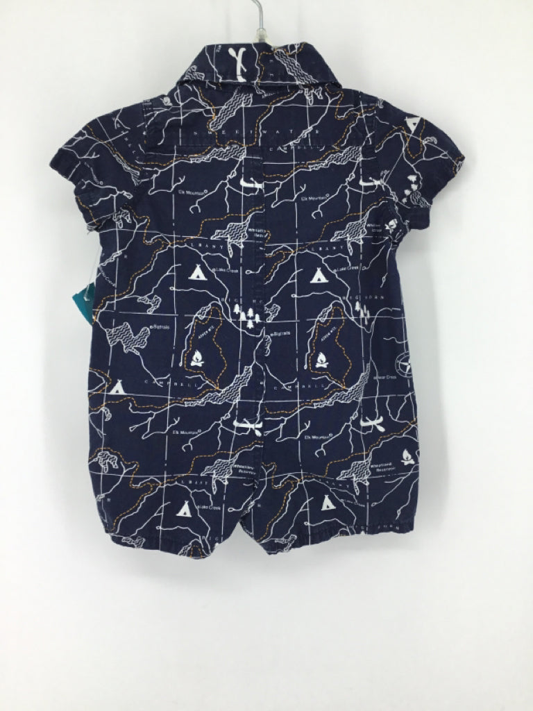 Baby Gap Child Size 0-3 Months Navy Print Outfit - boys