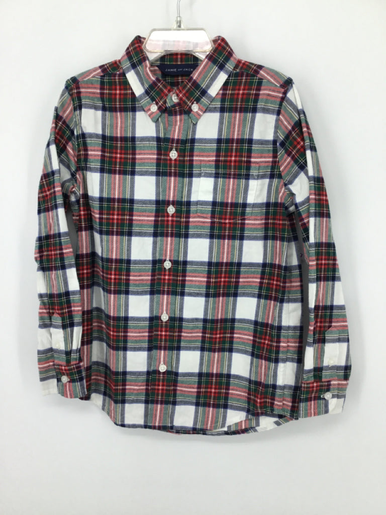 Janie and Jack Child Size 5 Red Plaid Shirt - boys