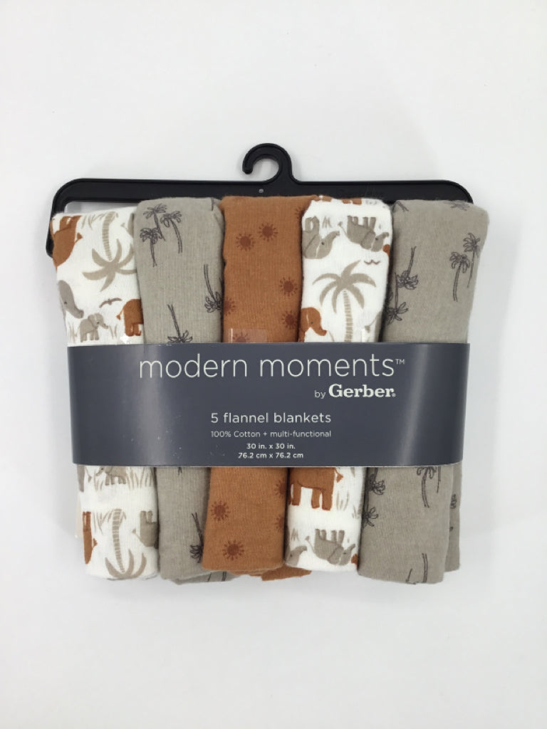 Modern Moments 100% Cotton Flannel Blankets - 5 pk
