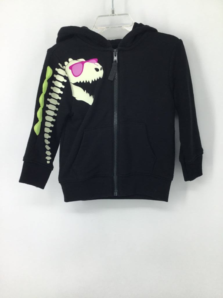 Cat & Jack Child Size 2 Black Dinosaur Hoodie - boys