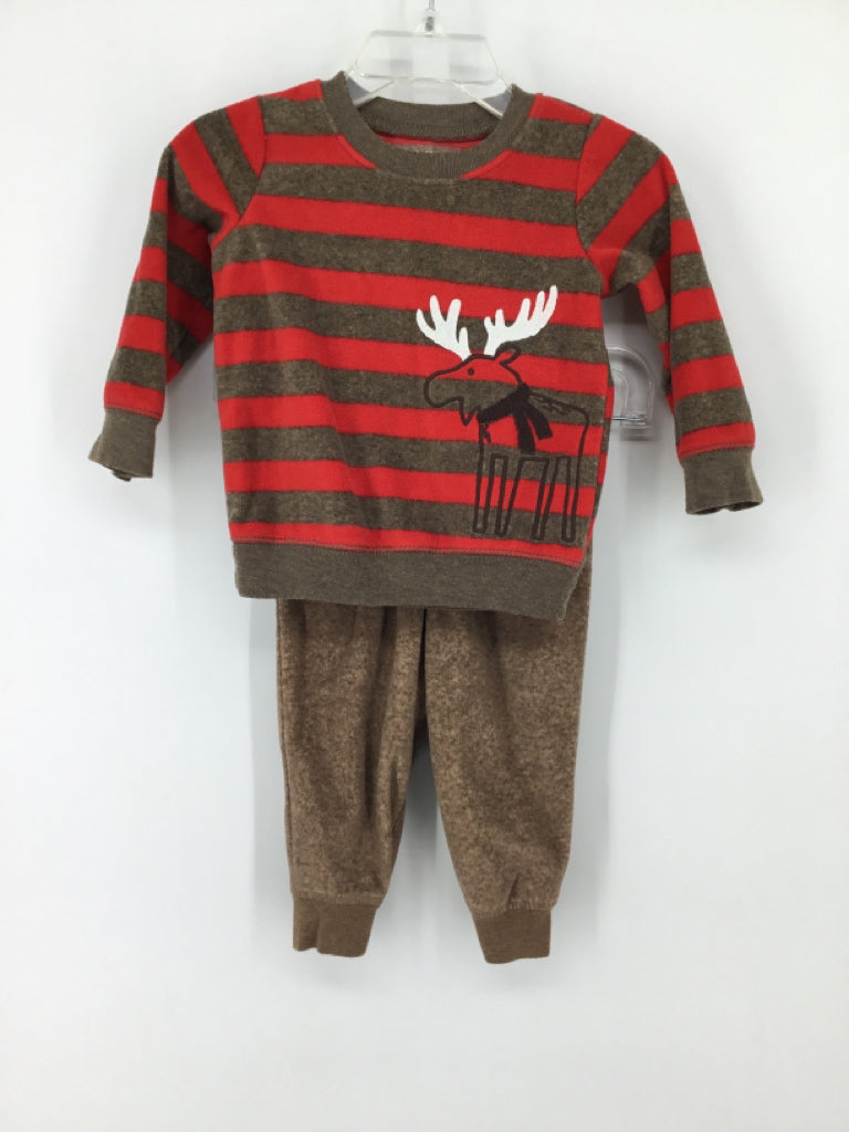 Child of Mine Child Size 6-9 Months Brown Stripe Outfit - boys