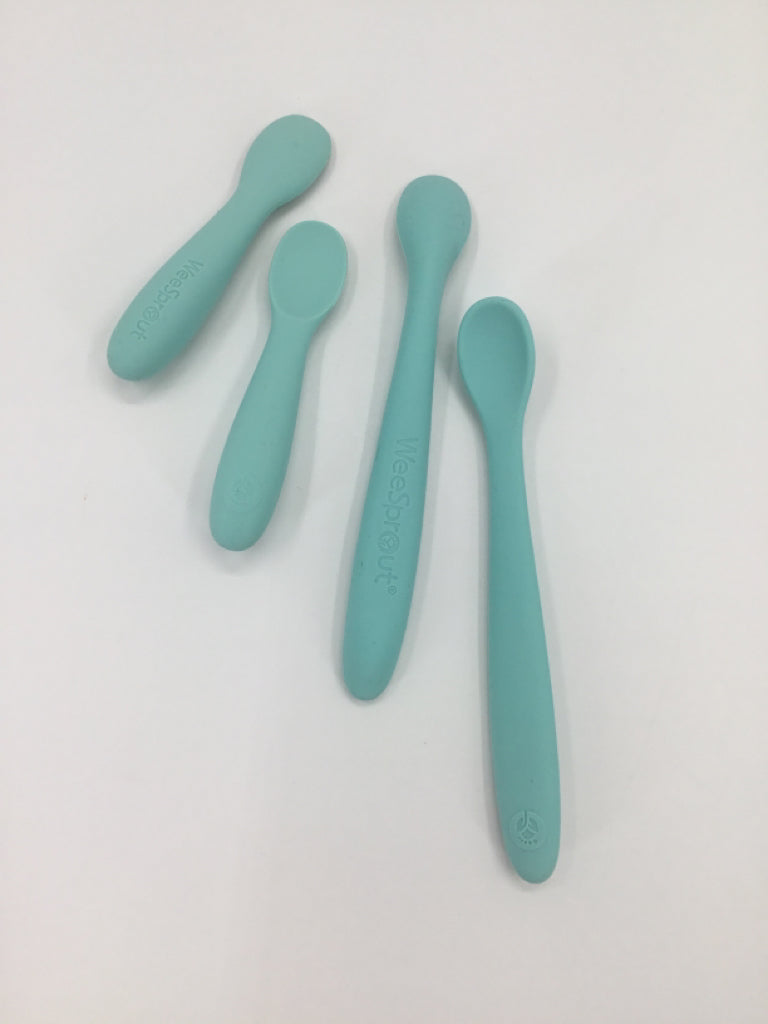 Wee Sprout Blue Silicone Feeding Utensils