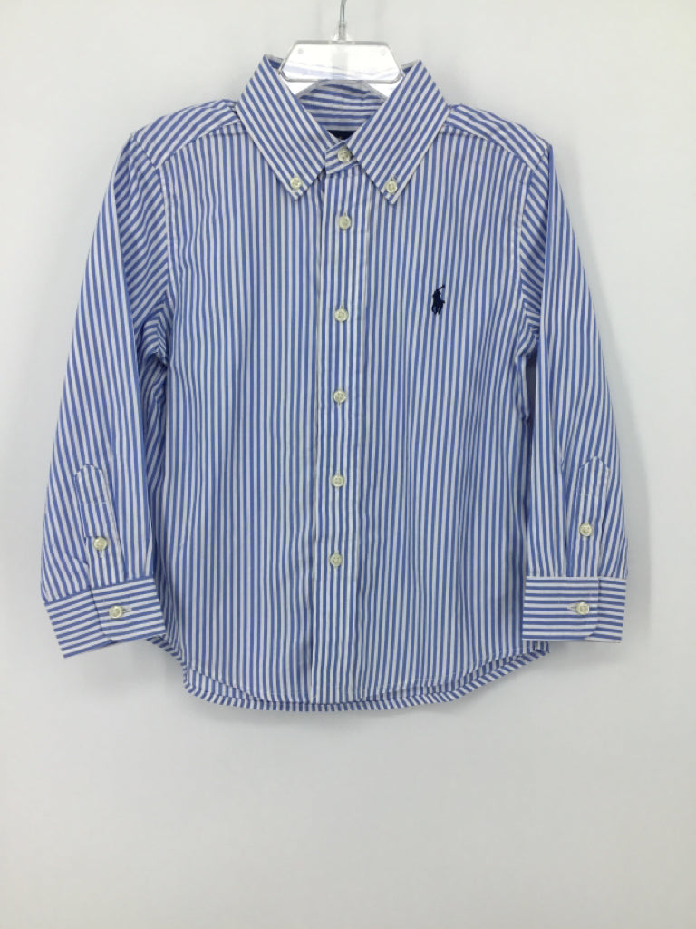 Ralph Lauren Child Size 4 Blue Stripe Shirt - boys