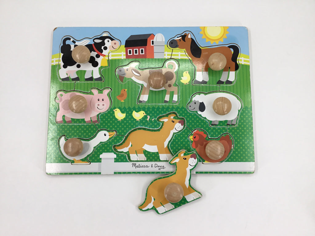 Melissa & Doug Wooden Jumbo Knob On the Farm Puzzle