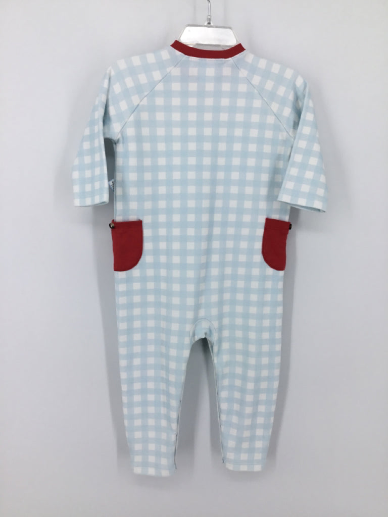 The Beaufort Bonnet Co Child Size 12-18 Months Blue Gingham Outfit - boys