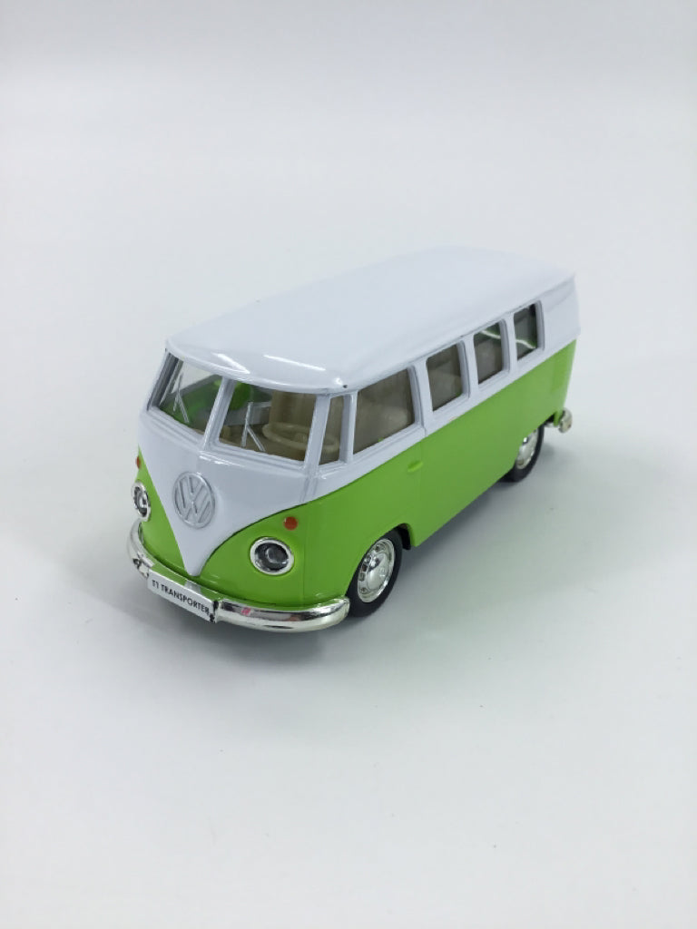 Volkswagen Pull Back Diecast Green Bus