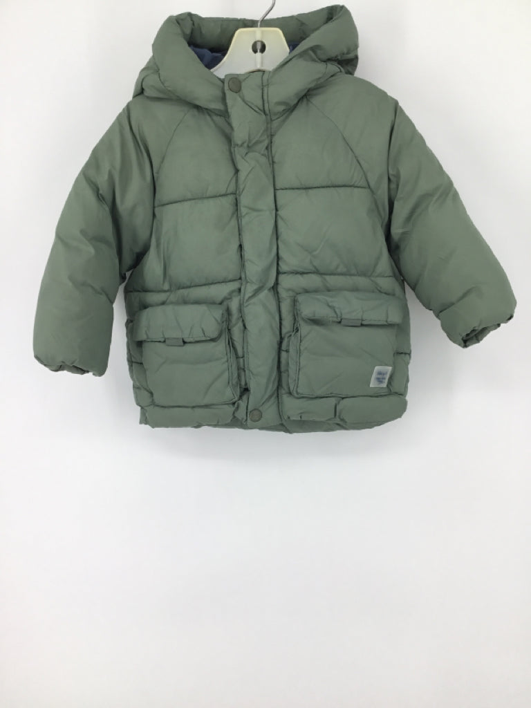 Zara Child Size 12-18 Months Green Solid Outerwear - boys