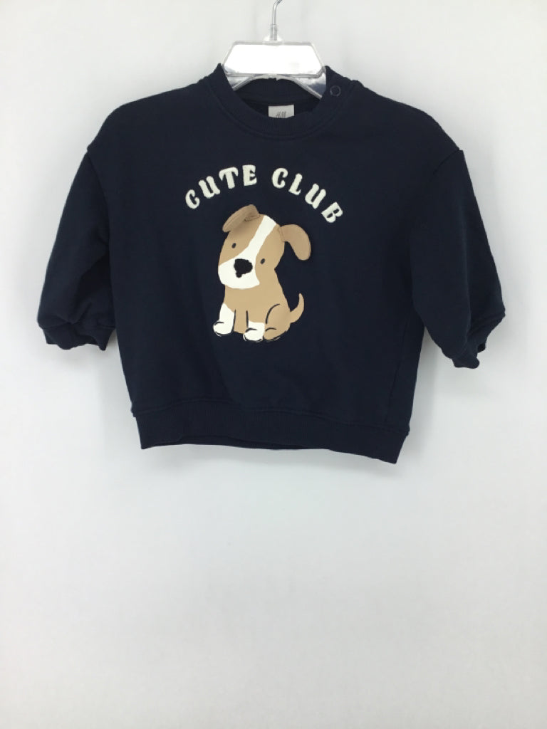 H & M Child Size 9 Months Navy Dog Sweatshirt - boys