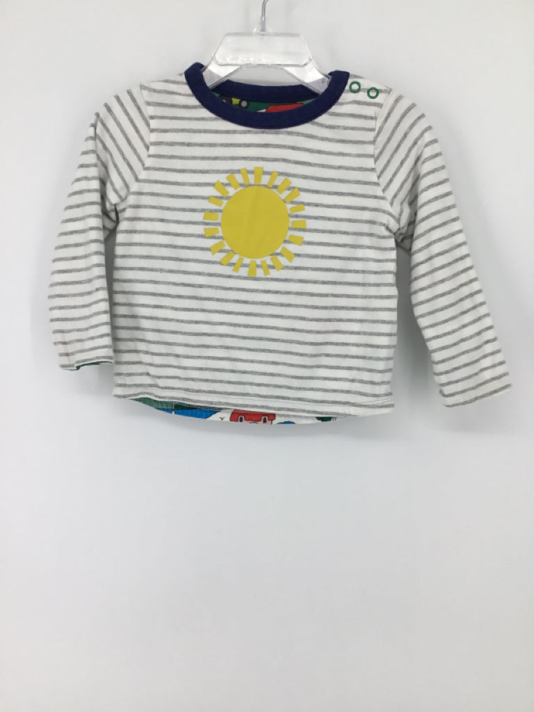 Baby Boden Child Size 6-12 Months Gray Stripe T-shirt - boys