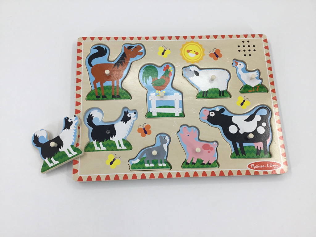 Melissa & Doug Farm Animals Wooden Sound Puzzle
