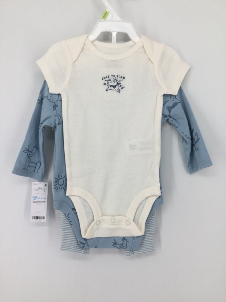 Carter's Child Size 3 Months Blue Print Outfit - boys