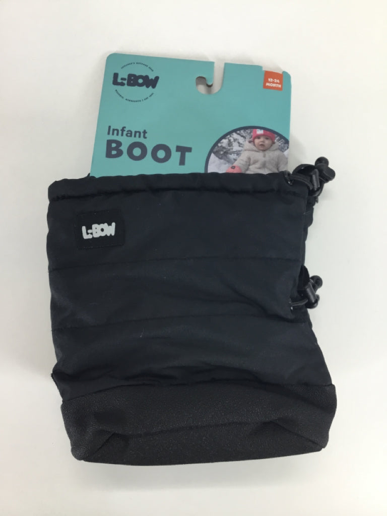 L-Bow Child Size 12-24 Months Black Boots