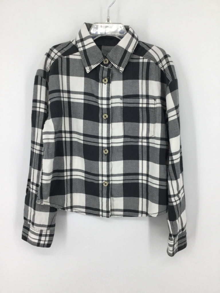 Cat & Jack Child Size 6 Gray Plaid Shirt - boys