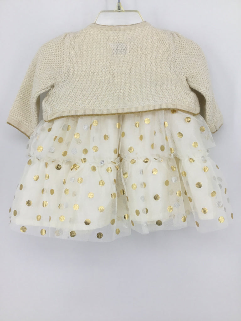 Just One You Made by Carters Child Size 3 Months Gold Dress - girls