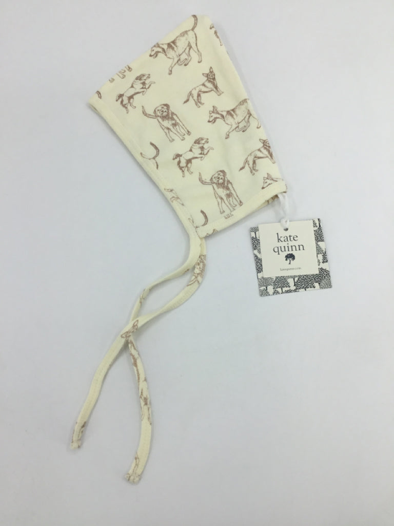 Kate Quinn Organics Child Size 3-6 Months Cream Print Hats - boys