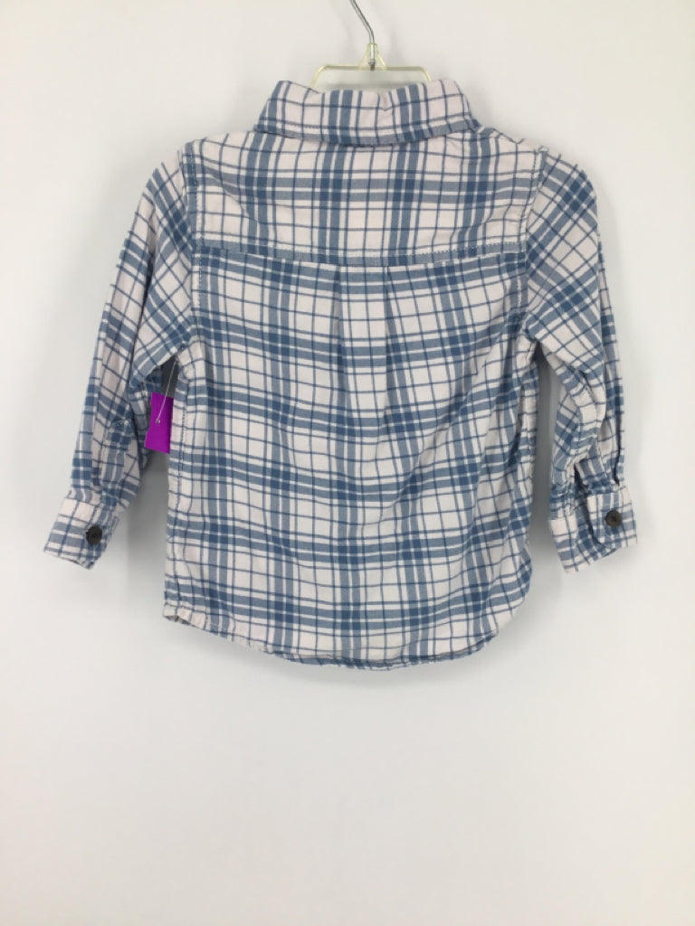 Cat & Jack Child Size 18 Months Blue Plaid Shirt - boys