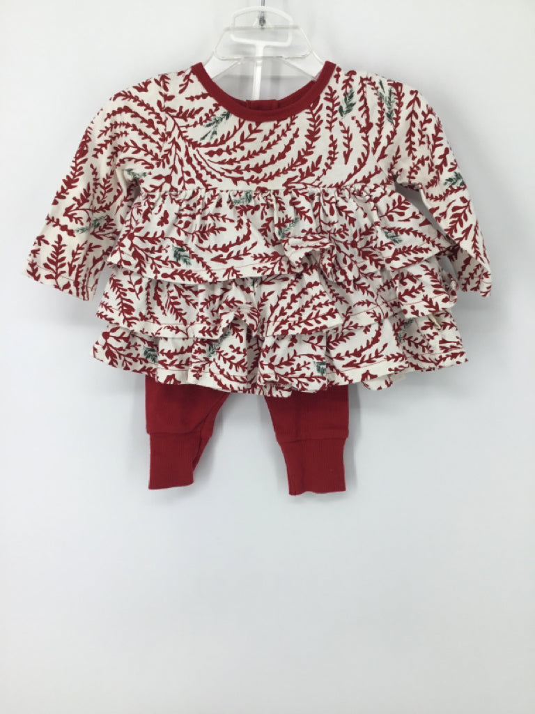 Burt's Bees Baby Child Size 0-3 Months Red Christmas Outfit