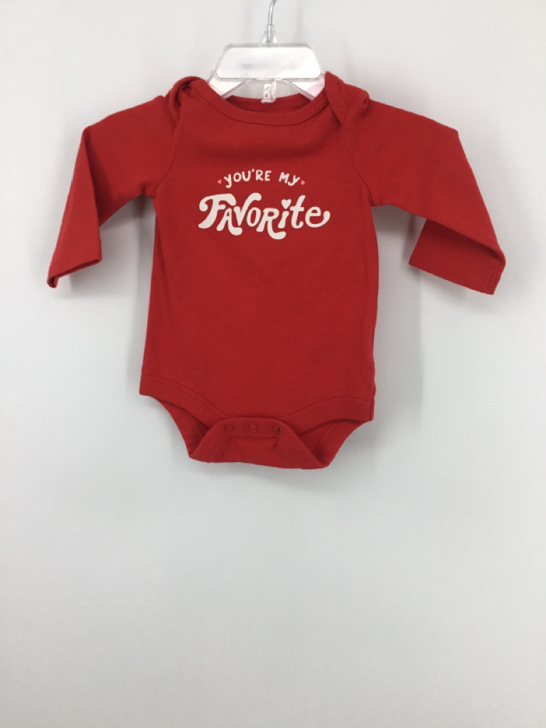 Cat & Jack Child Size Newborn Red Valentine's Day Onesie