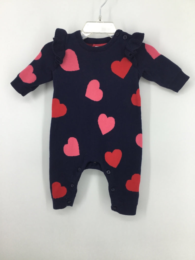 Baby Gap Child Size 0-3 Months Navy Valentine's Day Outfit