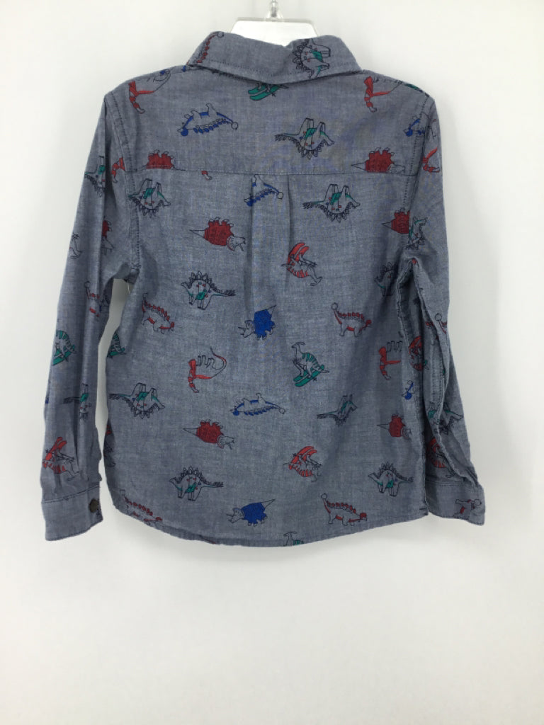 Cat & Jack Child Size 5 Blue Dinosaur Shirt - boys