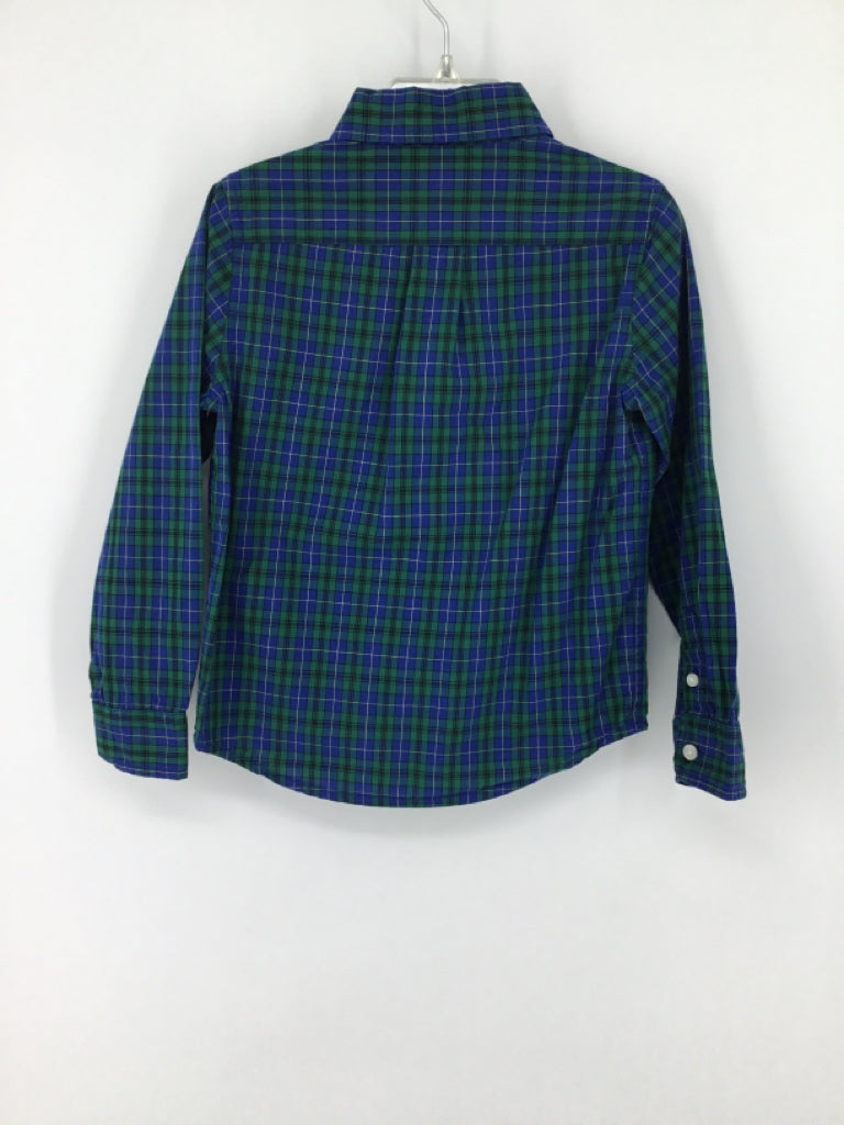 Janie and Jack Child Size 4 Blue Plaid Shirt - boys