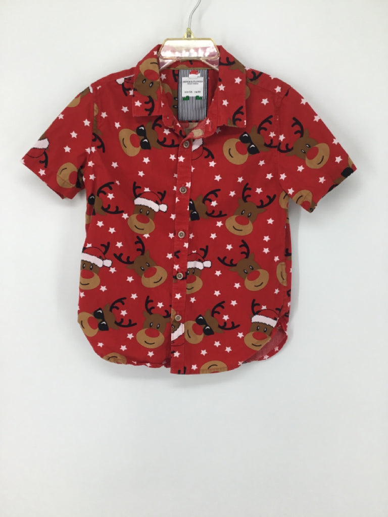 Denim & Flower Child Size 5 Red Christmas Shirt