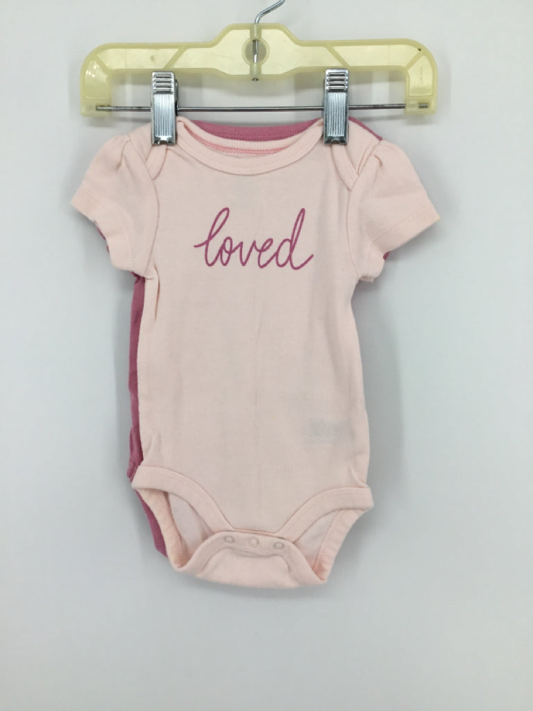 cloud island Child Size 0-3 Months Pink Onesie