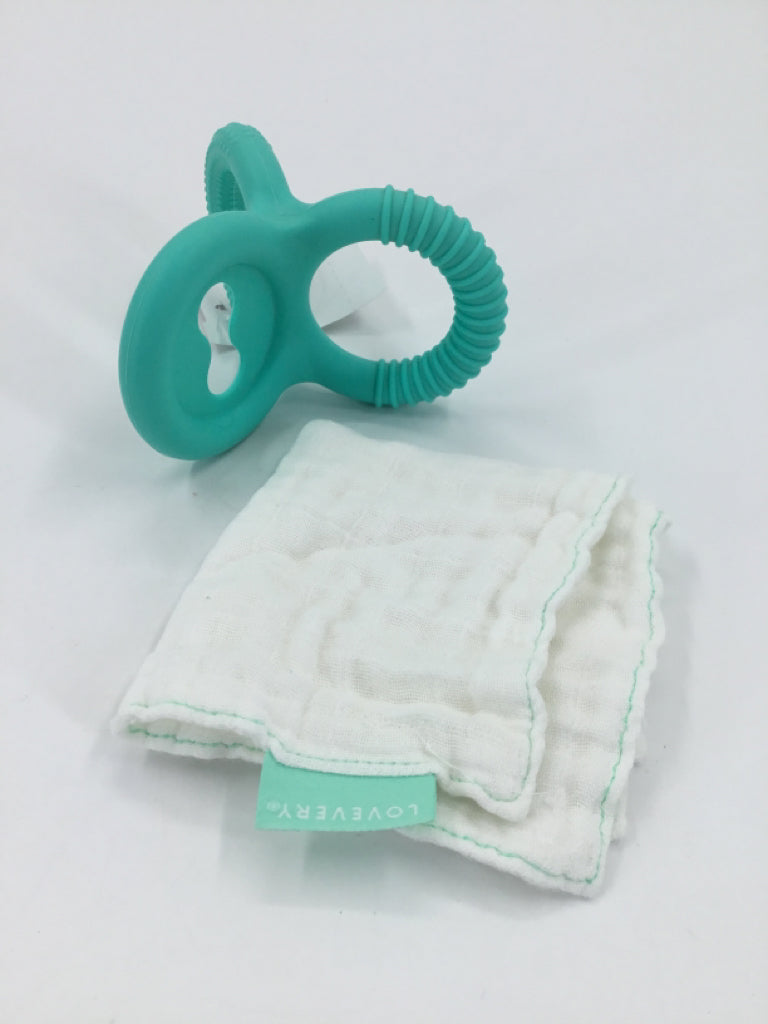 Lovevery Silicone Triple Teether & Organic Teething Cloth