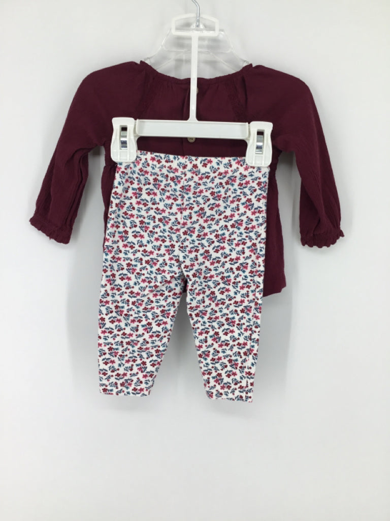 Carter's Child Size 6 Months Burgundy Outfit - girls