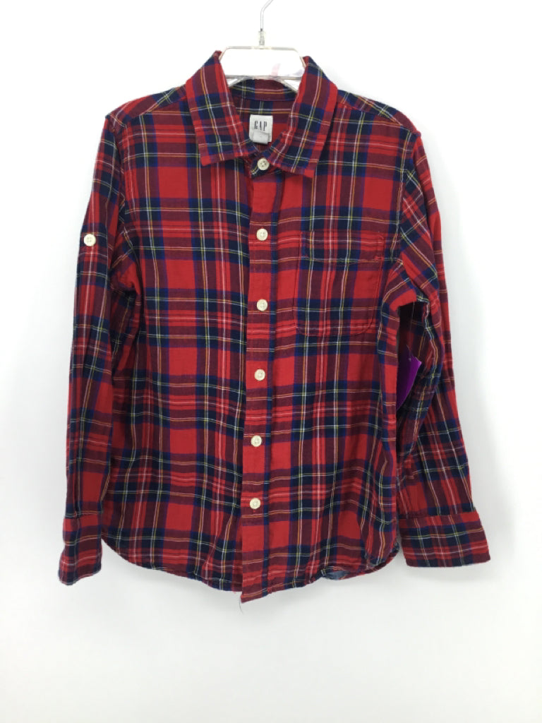 Gap Kids Child Size 6 Red Plaid Shirt - boys