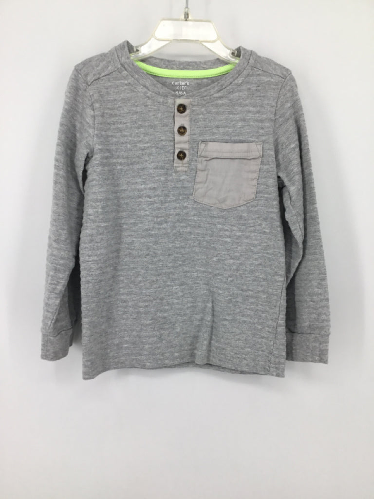 Carter's Child Size 6 Gray Solid Shirt - boys
