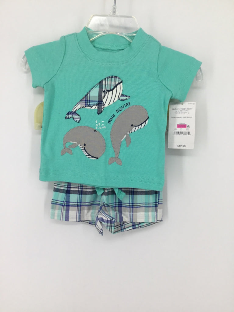 Just One You Made by Carters Child Size Newborn Blue Embellished Outfit - boys