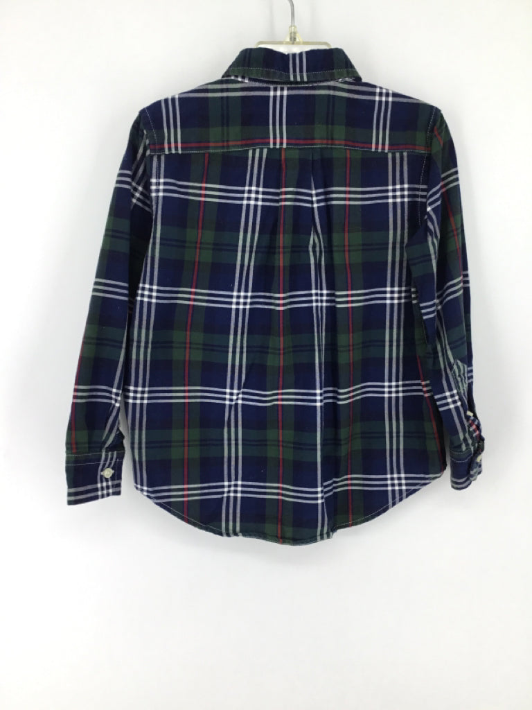 Ralph Lauren Child Size 4 Navy Plaid Shirt - boys