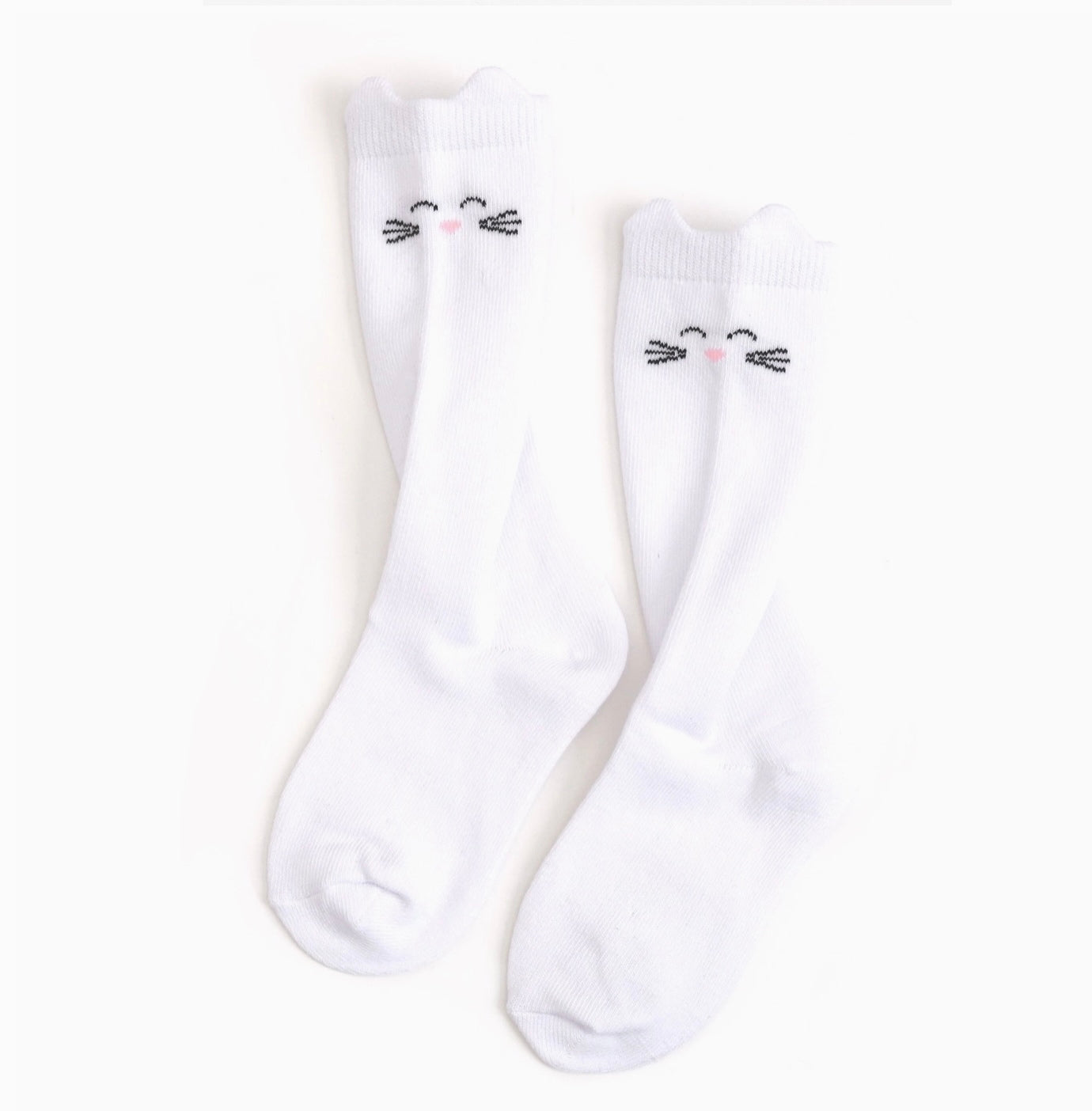 The Little Stocking Co - Knee High Socks (White Cat)