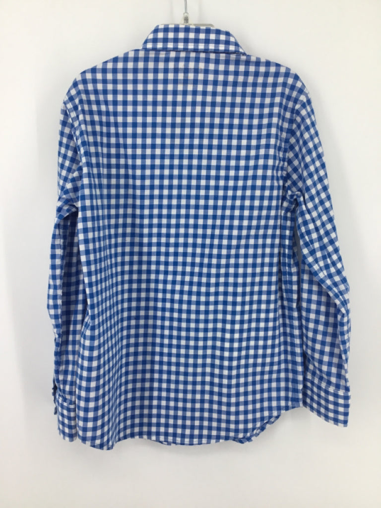 Cat & Jack Child Size 6 Blue Gingham Shirt - boys