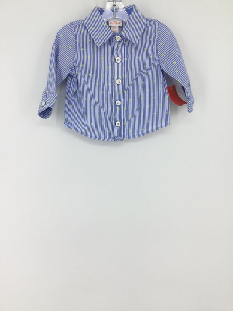 Cat & Jack Child Size 0-3 Months Blue Stripe Shirt - boys