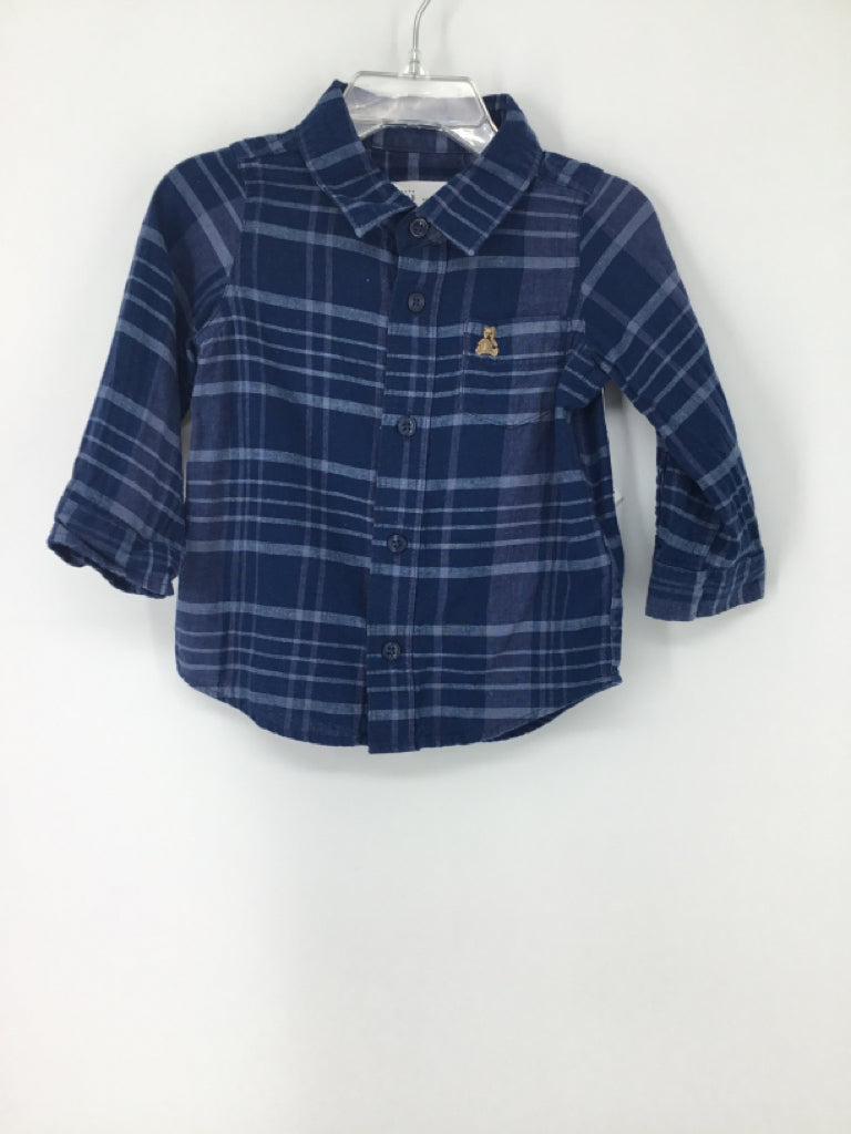 Baby Gap Child Size 12-18 Months Blue Plaid Shirt - boys