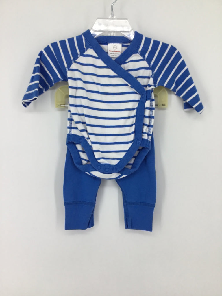 Hanna Andersson Child Size 0-3 Months Blue Stripe Outfit - boys