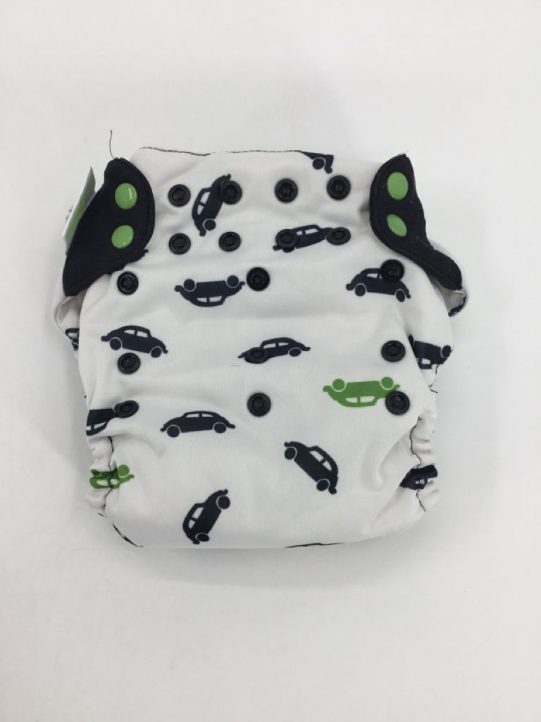 Bum Genius Child Size One Size White Print Free Time Cloth Diaper