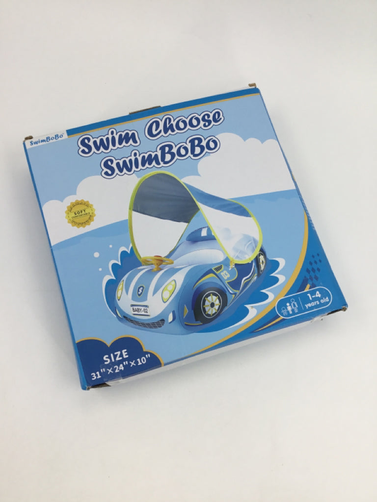Inflatable Baby Pool Float with Canopy & Safety Seat