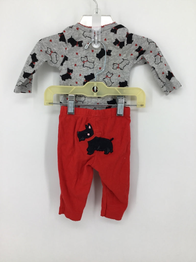 Carter's Child Size 3 Months Gray Dog Overalls