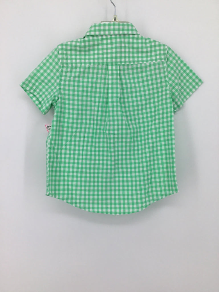 Childrens Place Child Size 3 Green Gingham Shirt - boys