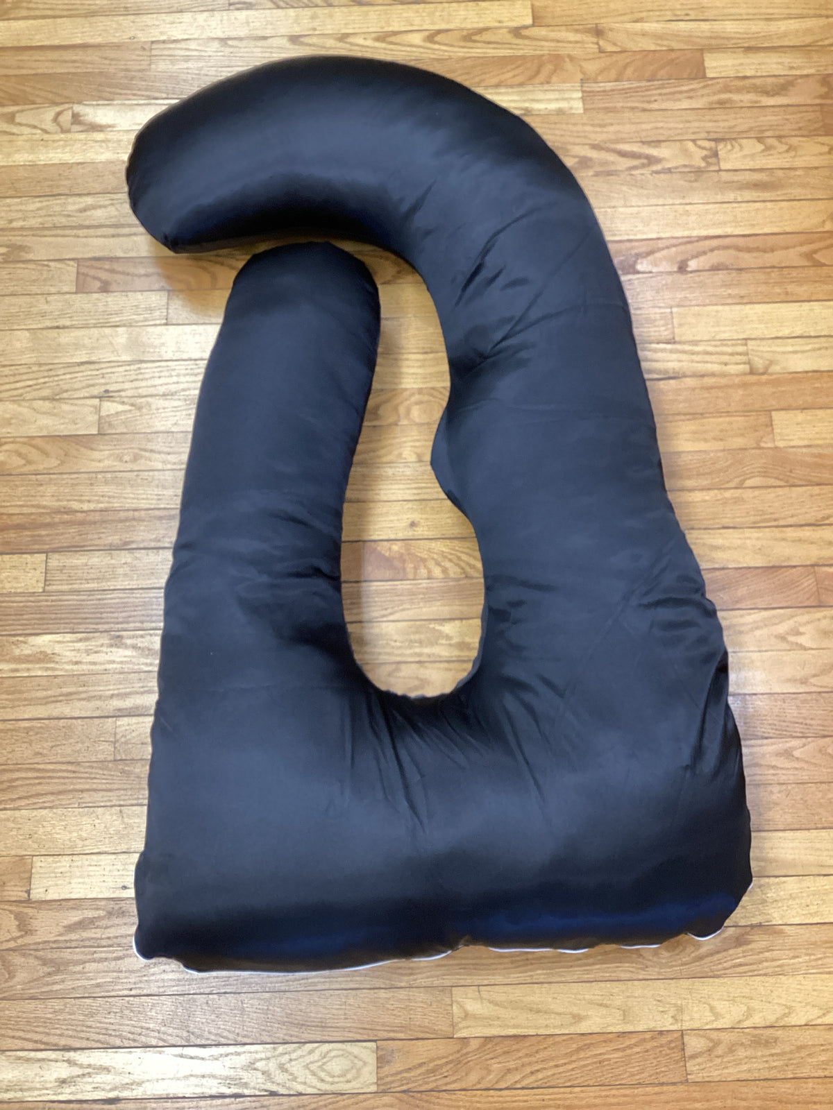 Momcozy Black Maternity Pillow with silky black cover