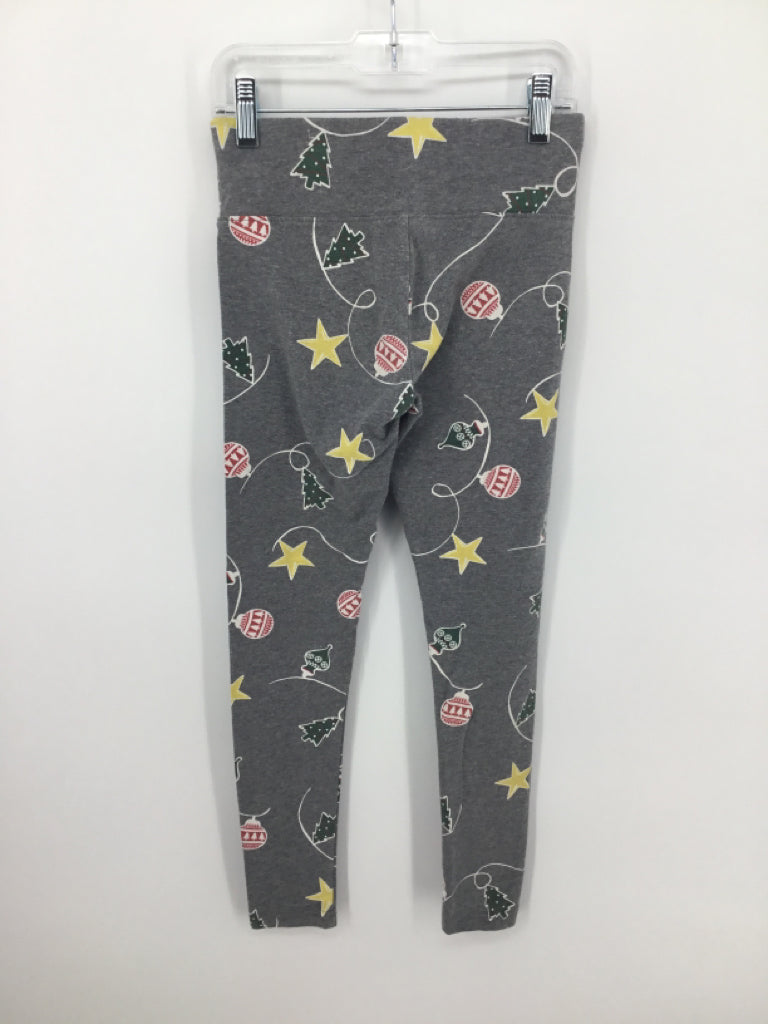 Justice Child Size 10 Gray Christmas Leggings