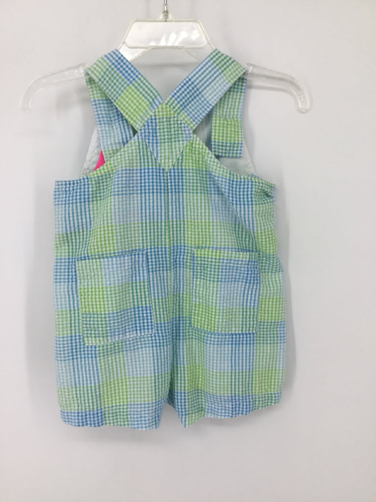 Petit Ami Child Size 3 Months Blue Gingham Outfit - boys