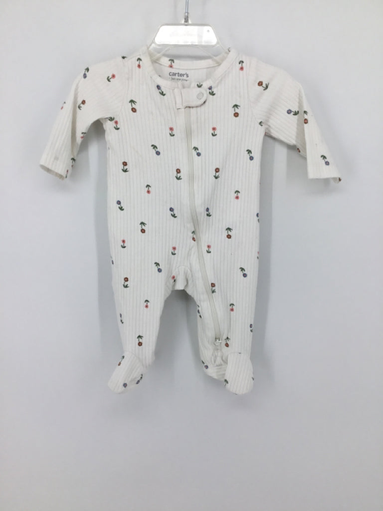 Just One You Made by Carters Child Size 3 Months White Sleepers