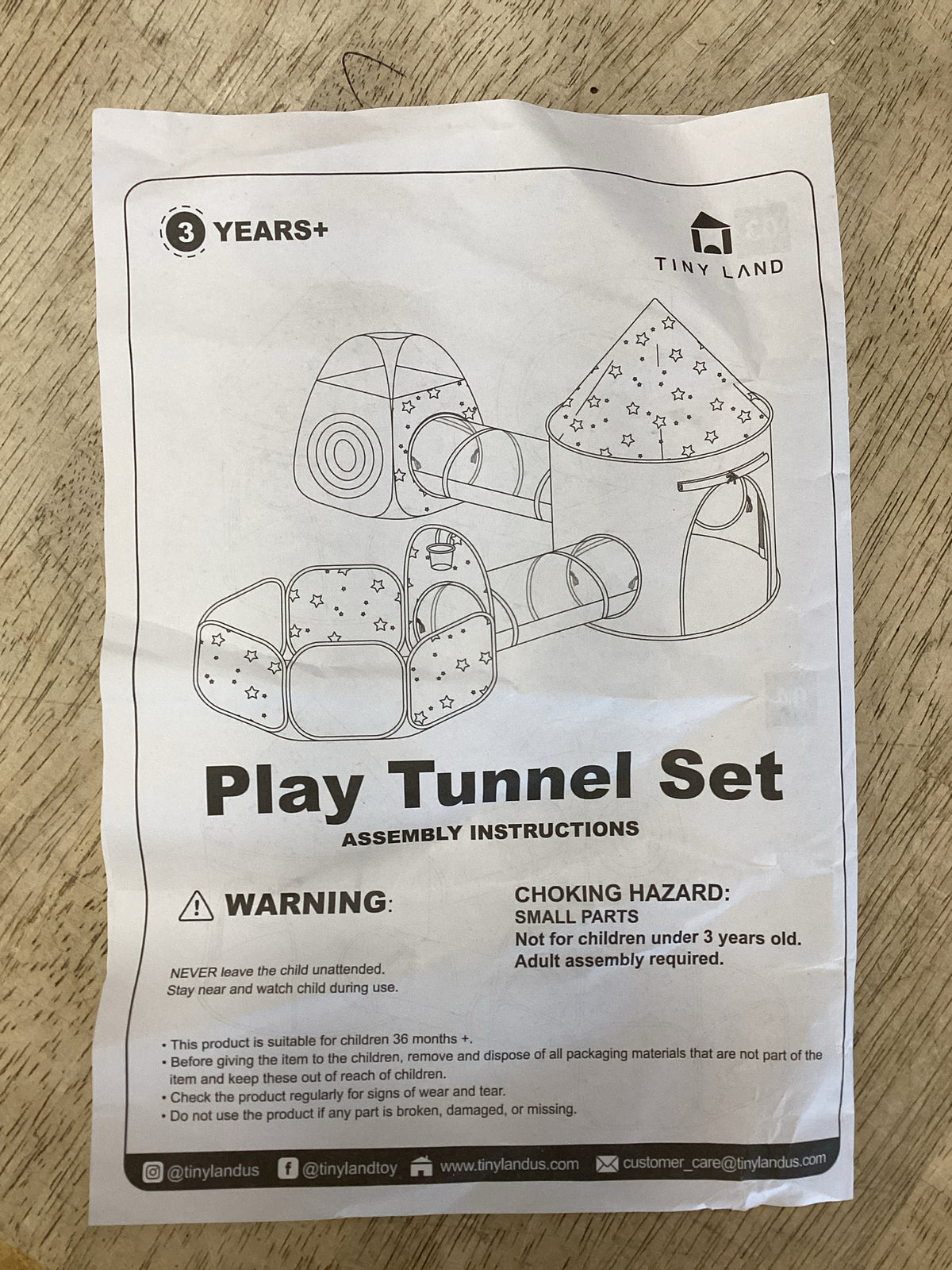 Tiny Land Kids Play Tent with Tunnel & Ball Pit